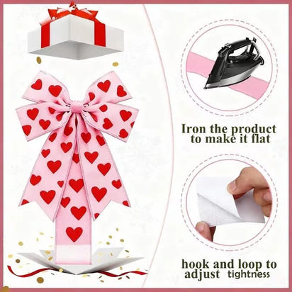 HeartInInk™ - Valentine's Day Pink Heart Large Bow